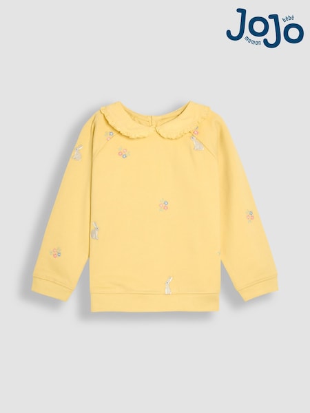Jojo Maman Bébé Embroidered Peter Pan Collar 100% Cotton Sweatshirt (AU4597) | ‏121‏₪ - ‏136‏ ₪
