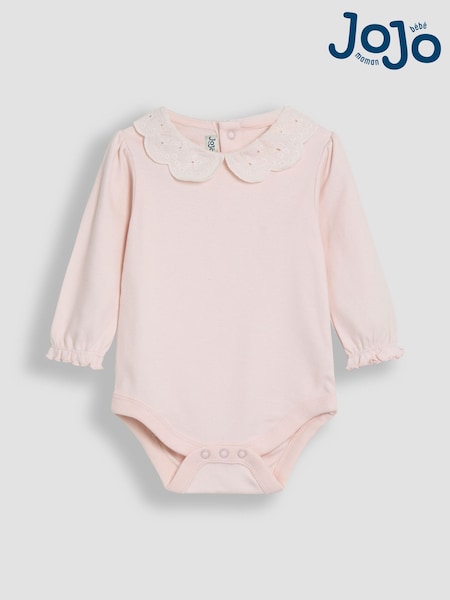 Rosa - JoJo Maman Bébé Broderie Collar Long Sleeve Body (AU4605) | 22 € - 24 €
