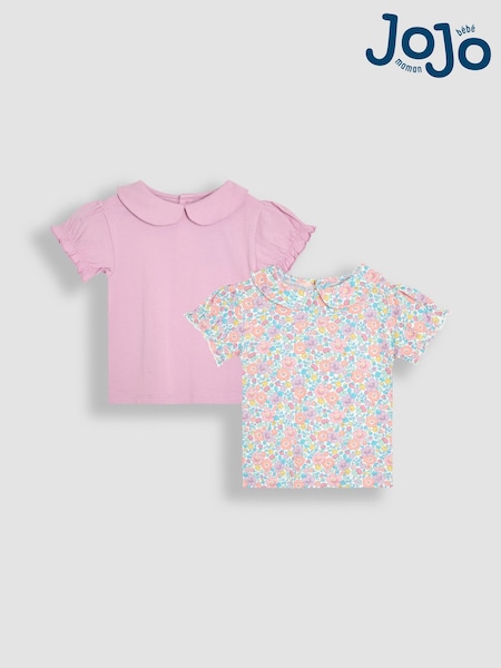 JoJo Maman Bébé 2-Pack Puff Sleeve Collared T-Shirts (AU4614) | 32 € - 37 €