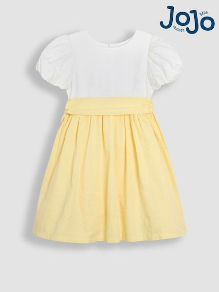 JoJo Maman Bébé Yellow Smocked Satin Party Dress (AU4641) | €61 - €70