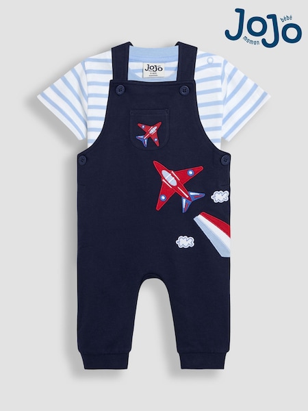 JoJo Maman Bébé 2-Piece Red Arrows Dungarees And T-Shirt Set (AU4659) | 46 € - 48 €