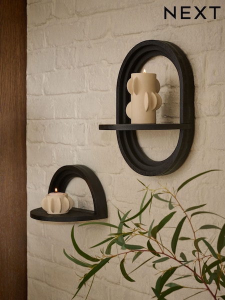 Set of 2 Black Display Shelves (AU4705) | €42