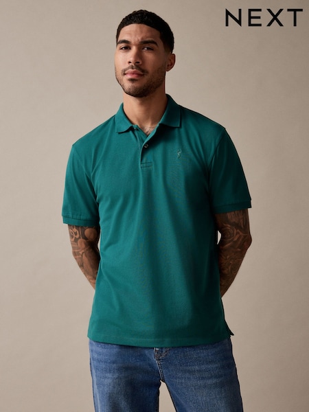 Teal Regular Fit Short Sleeve Pique Polo Shirt (AU4735) | 668 UAH
