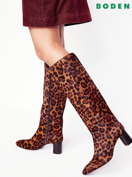 Boden Brown Erica Knee High Leather Boots (AU4744) | 693 QAR