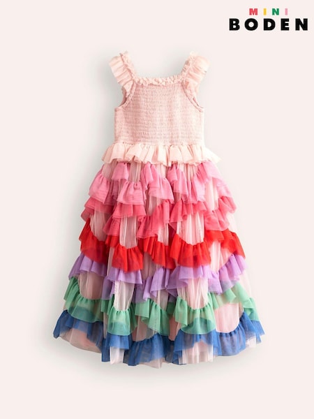Boden Pink Maude Ruffle Tulle Party Dress (AU4746) | €53 - €58