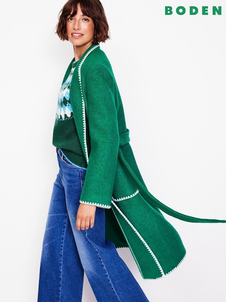 Boden Green Blanket Stitch Wrap Coat (AU4792) | 14,419 UAH
