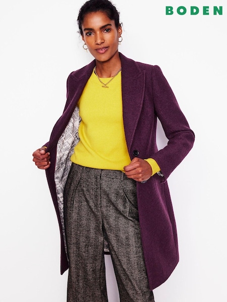 Boden Purple Petite Chichester Textured Coat (AU4797) | €168