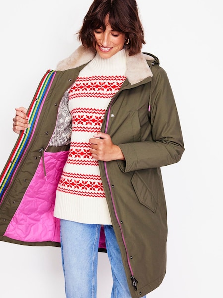 Boden Green Faux-Fur Hood Parka (AU4798) | 11,896 UAH