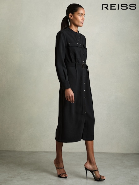 Reiss Isla Twill Belted Shirt Dress (AU4891) | ‏1,728 د.إ.‏