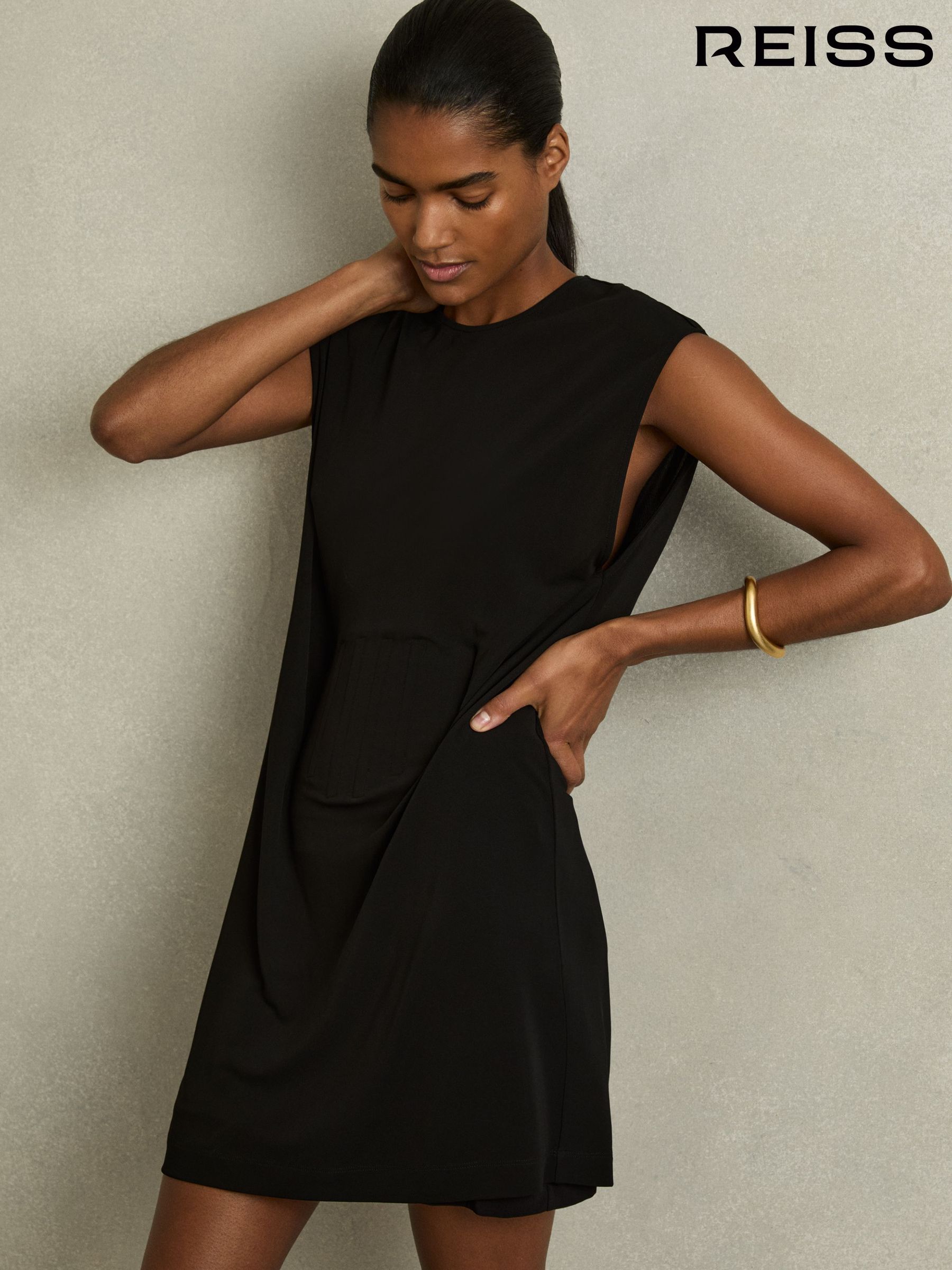 plain black jersey dress