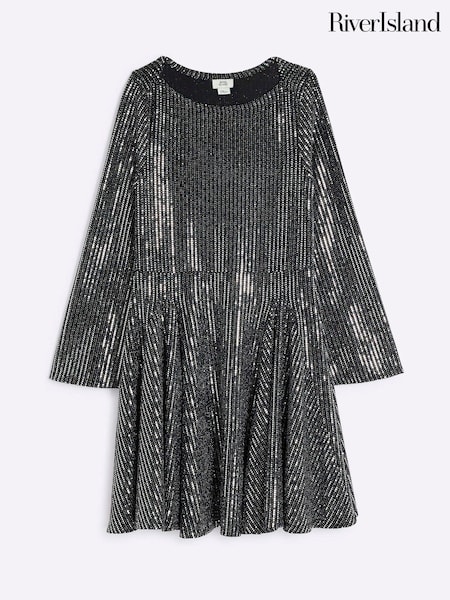River Island Black Girls Mirror Godet Dress (AU5071) | €15.50