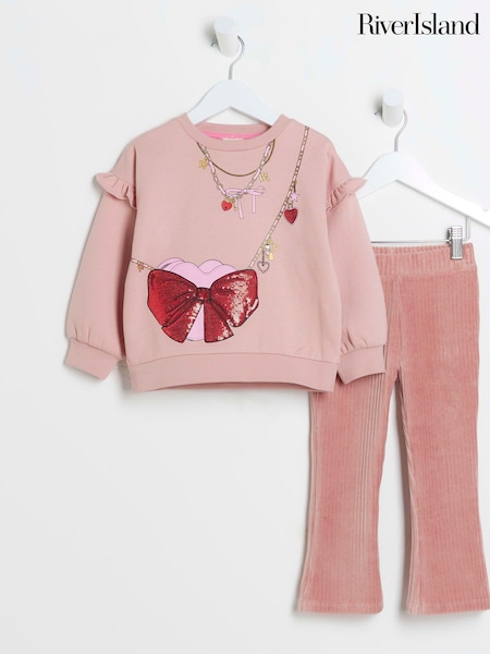 River Island Girls 100% Cotton Necklace Bag Sweatshirt Set (AU5086) | ‏89 د.إ.‏