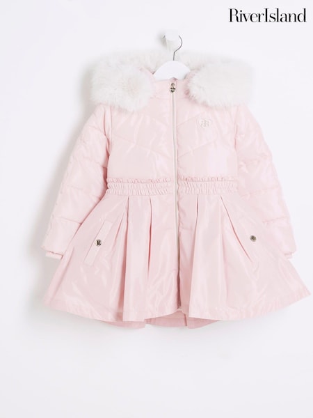 River Island Pink Girls Skirt Padded Coat (AU5132) | €57
