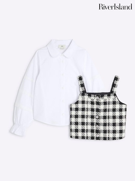 River Island Black Girls Boucle Top 2 in 1 Set (AU5144) | €14