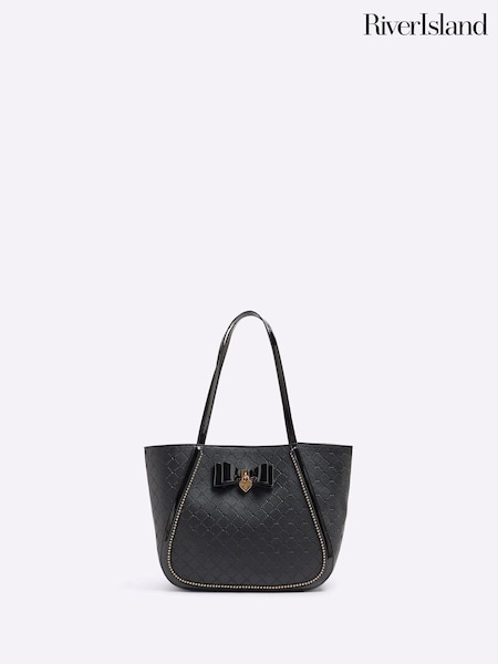 River Island Black Girls Monogram Bow Shopper Bag (AU5150) | €37