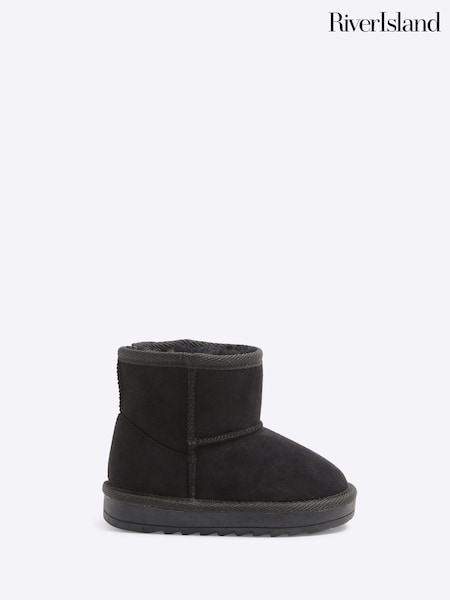 River Island Black Boys Faux Fur Lined Boots (AU5157) | €21