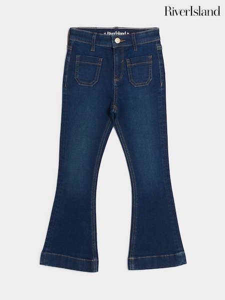River Island Girls Denim Pocket Flare Jeans (AU5166) | 156 LEI