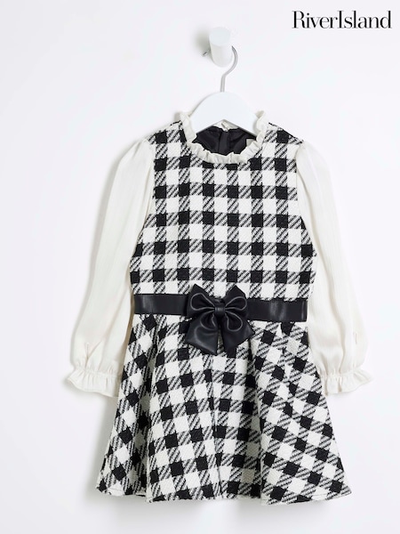 River Island Black Girls Boucle Skater Dress (AU5170) | AED81