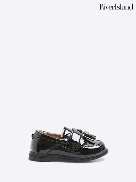 River Island Black Boys Patent Loafers (AU5188) | €34
