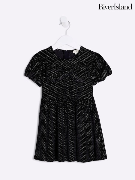 River Island Girls Velvet Bow 100% Cotton Dress (AU5218) | ‏140 د.إ.‏