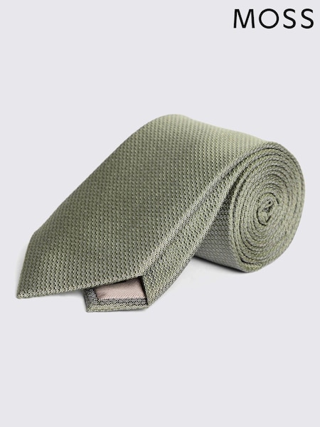 MOSS Green Silk Semi Plain Tie (AU5234) | LEI 223