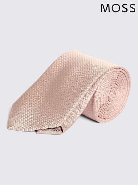 MOSS Pink Silk Semi Plain Tie (AU5235) | R$ 295