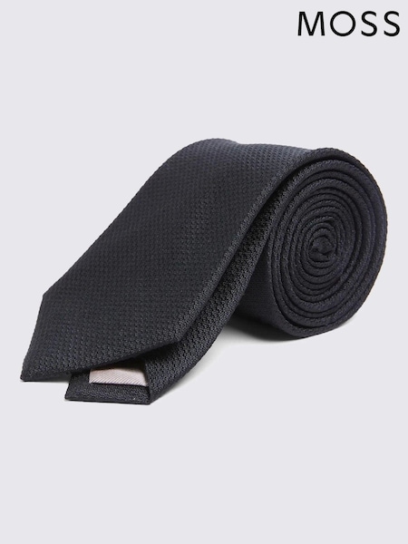 MOSS Black Silk Semi Plain Tie (AU5238) | €43