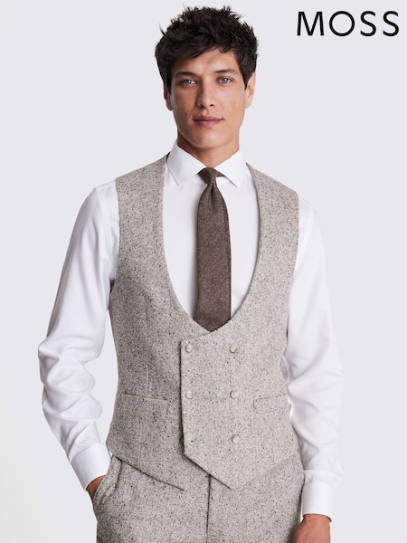 MOSS Brown Tailored Fit Donegal Waistcoat (AU5265) | €119