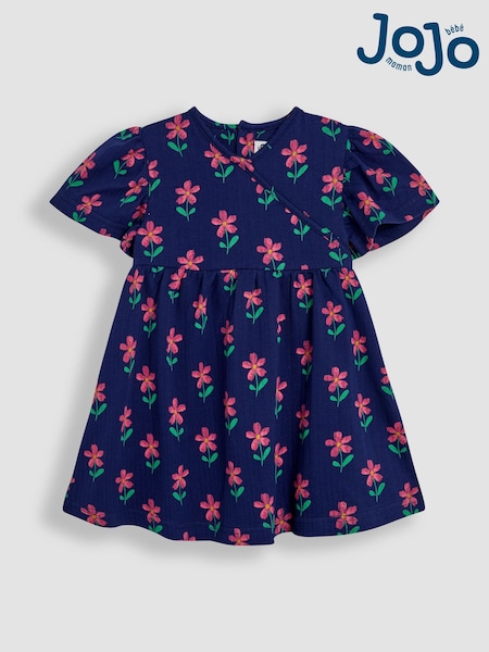 Kornblumenblauer Floral Print - JoJo Maman Bébé Wickelkleid aus 100% Baumwolle (AU5338) | 30 € - 35 €