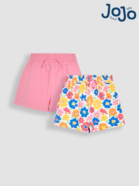 Fucshia Pink Floral - JoJo Maman Bébé 2-Pack Pretty Shorts (AU5339) | 26 € - 30 €