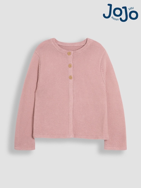 JoJo Maman Bébé Rose Pink Classic 100% Cotton Cardigan (AU5368) | €35 - €40