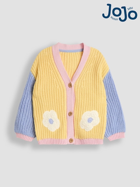 JoJo Maman Bébé Daisy Crochet 100% Cotton Cardigan (AU5380) | € 34 - € 38