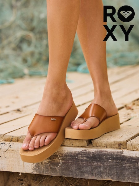 Roxy Brown Sunset Dreams Platform Flip Flops (AU5398) | €46