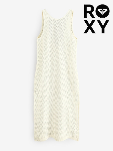 שמנת - Roxy Playa Mood Crochet Midi Beach 100% Cotton Dress (AU5427) | ‏251‏₪