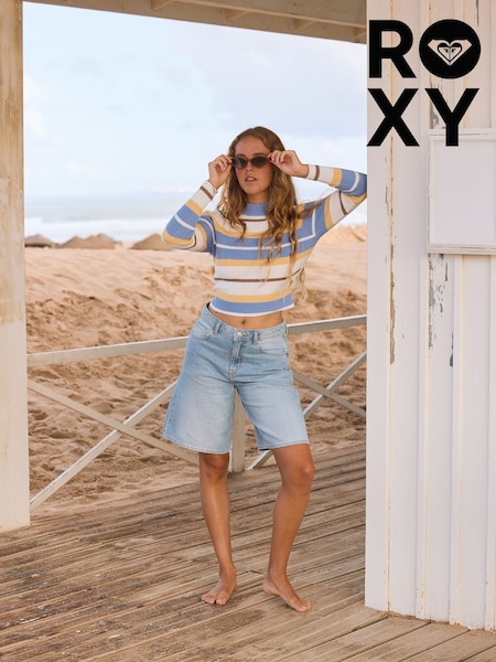 Roxy Blue Denim Authentic Story Regular Bermuda Shorts (AU5430) | €73