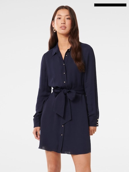 Forever New Blue Sherri Mini Shirt Dress (AU5492) | €51