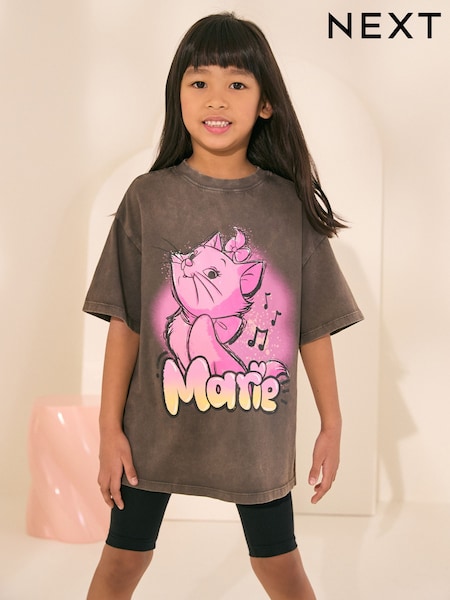 Charcoal Grey Marie Aristocats License Graphic T-Shirt (3-16yrs) (AU5496) | 69 QAR - 94 QAR