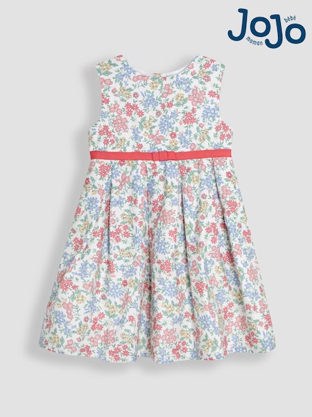 JoJo Maman Bébé Pink Floral Pretty Pleated Party Dress (AU5548) | €57 - €67