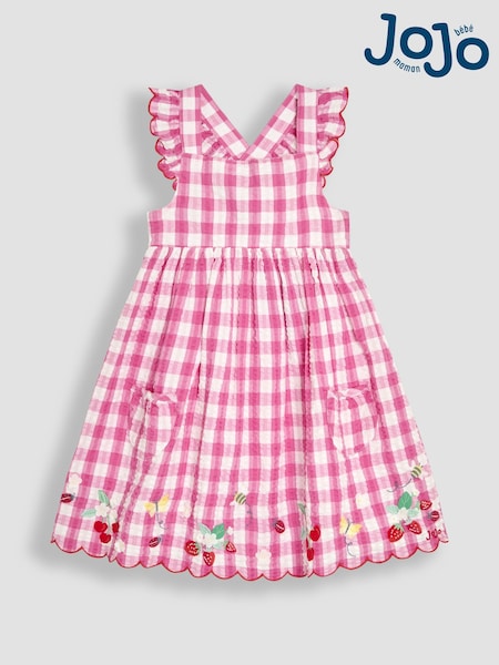 Fuksia Vaaleanpunainen Butterfly - Jojo Maman Bébé Kampasimpukka Hem Sun Mekko (AU5570) | €41 - €45