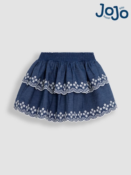 Jojo Maman Bébé Broderie Scallop Hem Tiered Skirt (AU5602) | €31 - €36