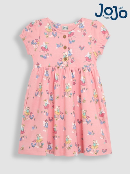 JoJo Maman Bébé Pink Fairy Button Front Dress (AU5632) | €35 - €40