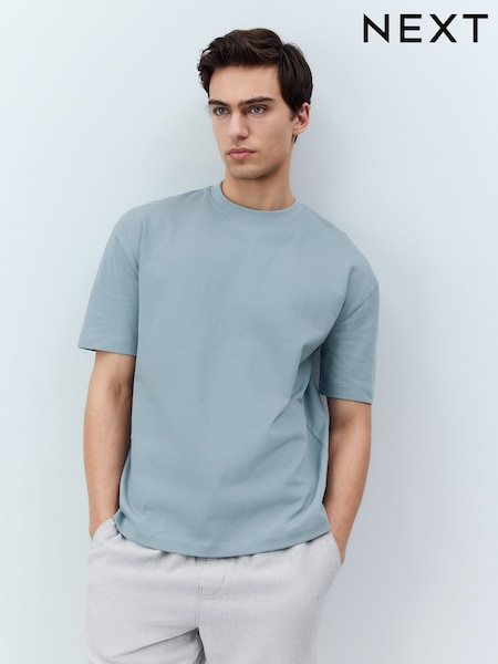 Light Blue Relaxed Fit Heavyweight T-Shirt (AU5649) | €17