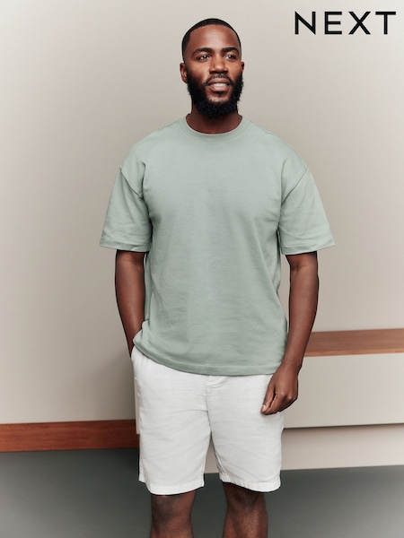 Green Sage Relaxed Fit Heavyweight T-Shirt (AU5656) | 79 QAR