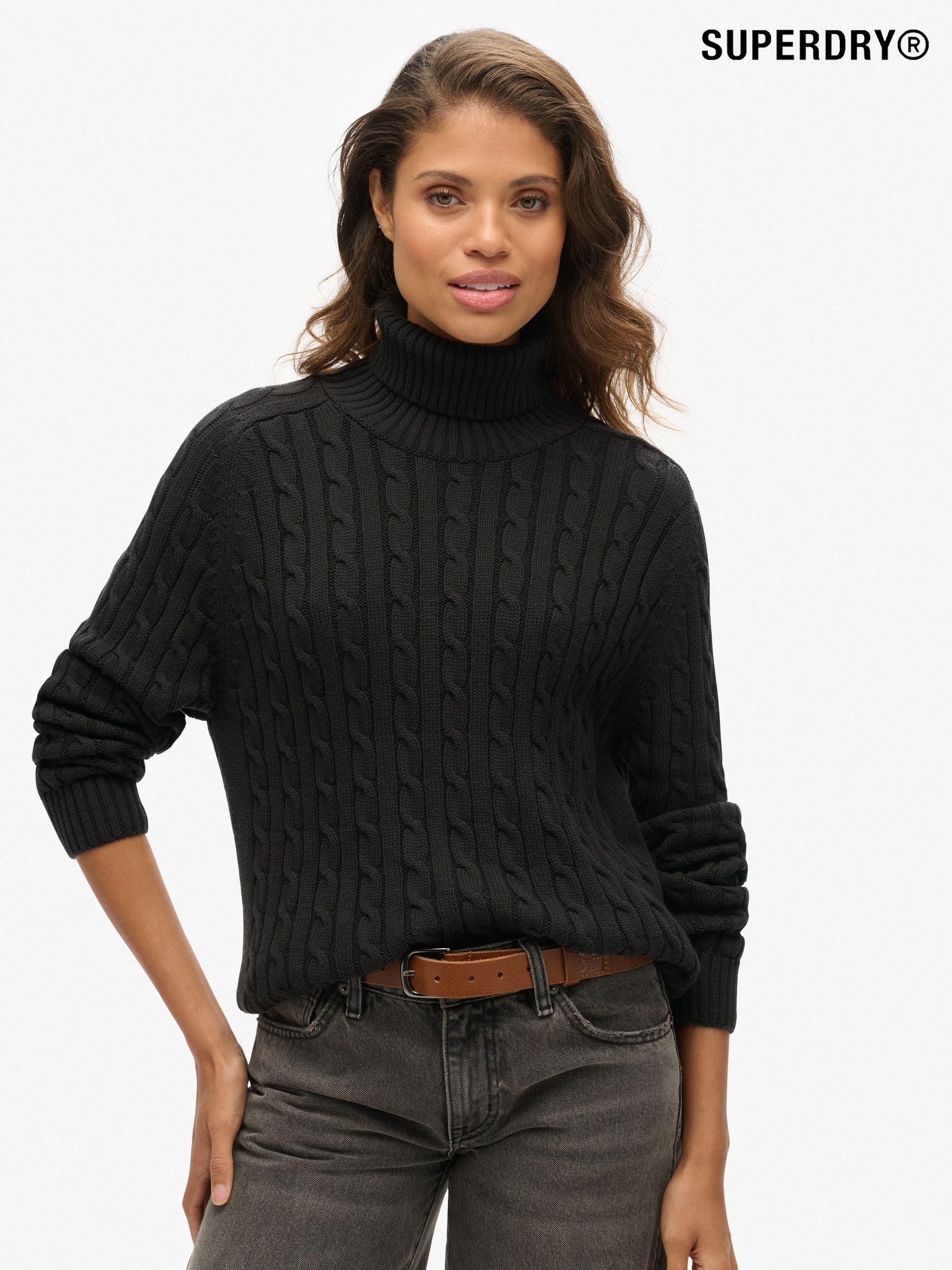 Women s Jumpers Black Oversized Roll Neck Knitwear Next Germany