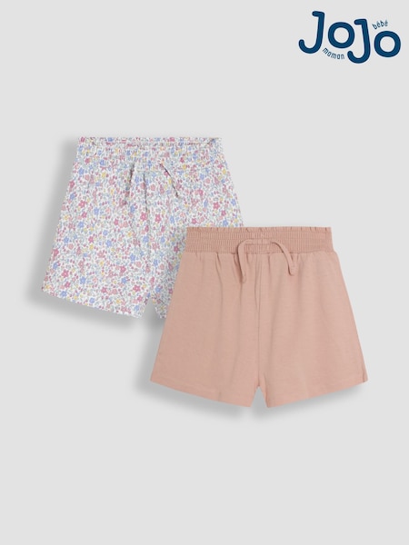 Rosa con estampado de florecitas - JoJo Maman Bébé 2-Pack Pretty Shorts (AU5716) | 26 € - 30 €