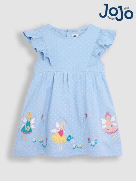 JoJo Maman Bébé Blue Fairy Appliqué Summer Dress (AU5720) | €35 - €40