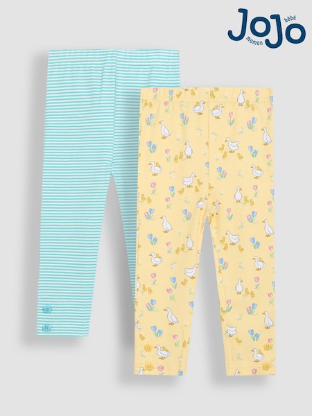 Yellow Duck Floral Print - JoJo Maman Bébé Leggings 2 Pack (AU5736) | 34 € - 38 €