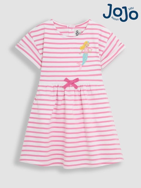 JoJo Maman Bébé Pink Mermaid Drop Shoulder Dress (AU5737) | €30 - €35