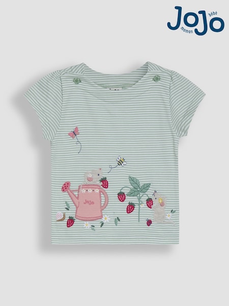 зелений Mouse - JoJo Maman Bébé Print Appliqué 100% Cotton T-Shirt (AU5745) | 961 грн - 1 142 грн