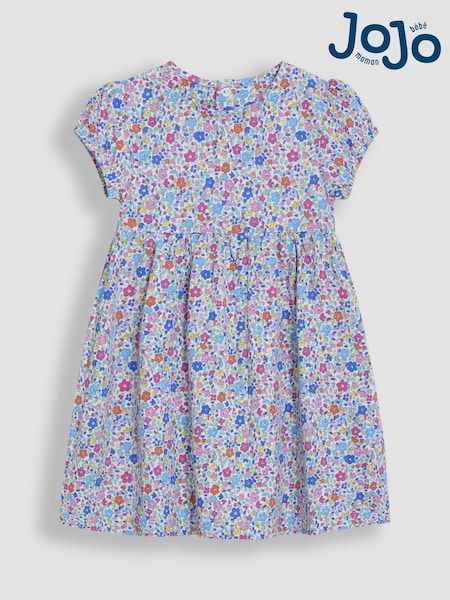 JoJo Maman Bébé Fuchsia Pink Ditsy Floral Print 100% Cotton Dress (AU5772) | kr243 - kr286